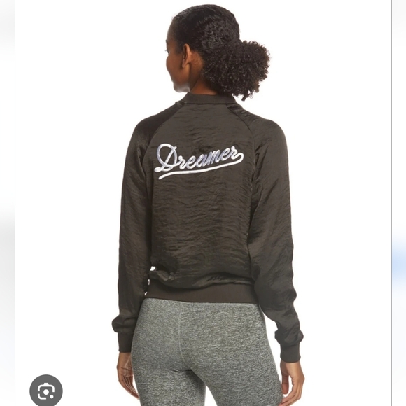 Spiritual Gangster Jackets & Blazers - SPIRITUAL GANGSTER | Dreamer Satin Bomber Jacket Black Sz M